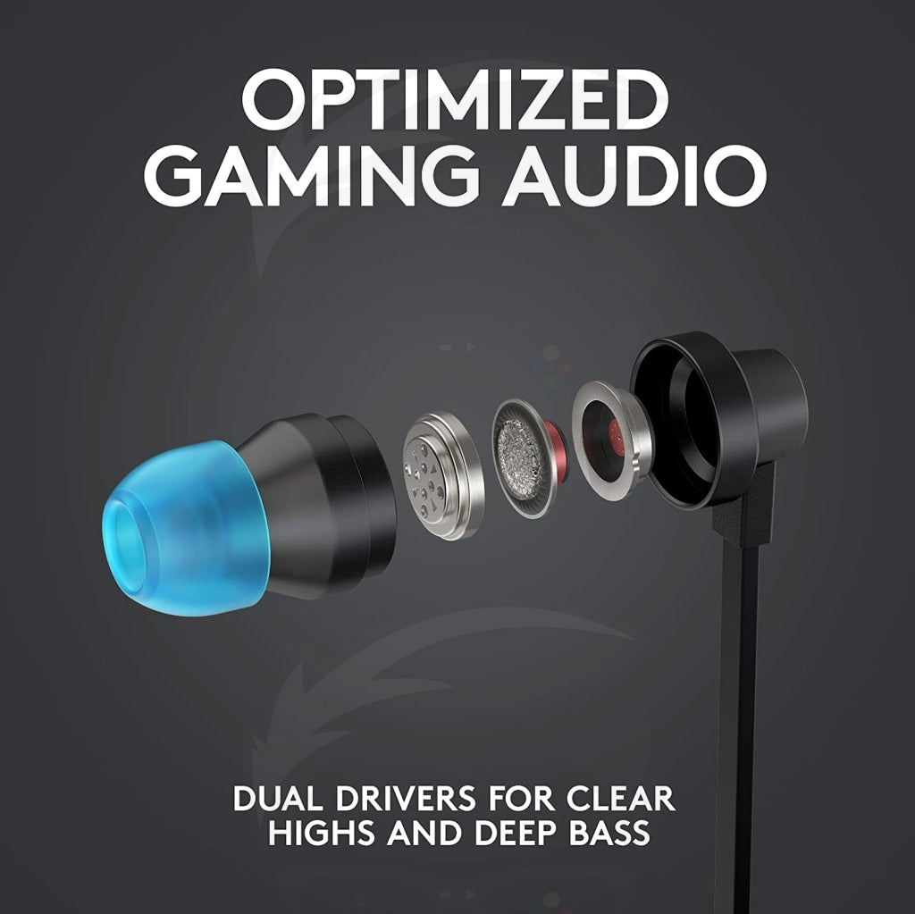 Logitech G333 GAMING EARPHONES WITH MIC - BLACK Logitech G333 GAMING EARPHONES WITH MIC - BLACK